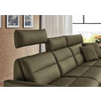 ECKSOFA in Echtleder Olivgrün  300/157 cm  - Schwarz/Olivgrün, Design, Leder/Metall (300/157cm) - Dieter Knoll