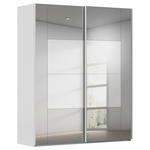 SCHWEBETÜRENSCHRANK 181/223/68 cm 2-türig Seidengrau  - Seidengrau, Design, Glas/Holzwerkstoff (181/223/68cm) - Xora