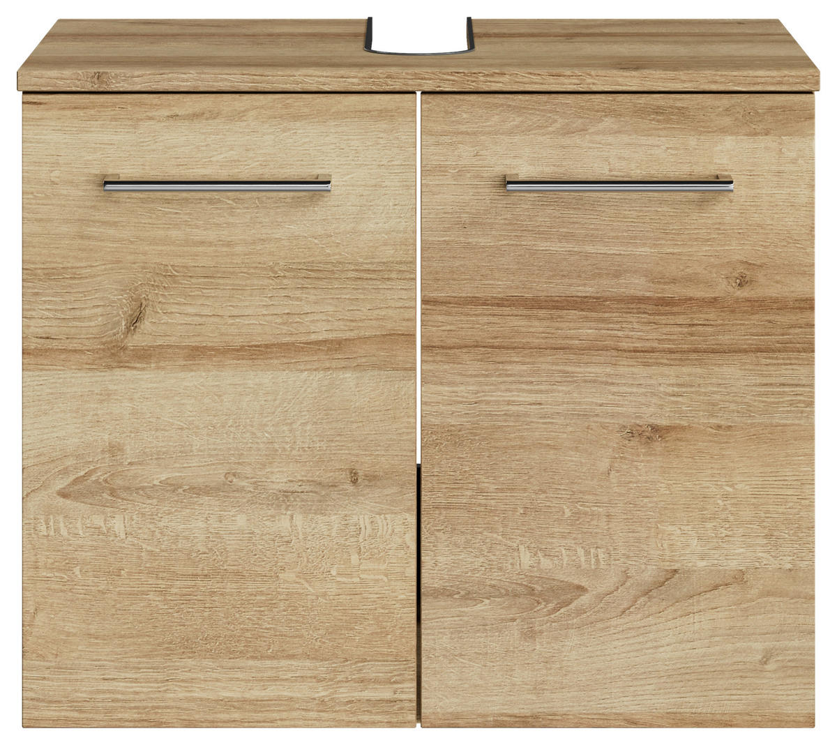WASCHBECKENUNTERSCHRANK 60/49,8/38,3 cm  - Chromfarben/Hellbraun, KONVENTIONELL, Holzwerkstoff/Metall (60/49,8/38,3cm) - Sadena