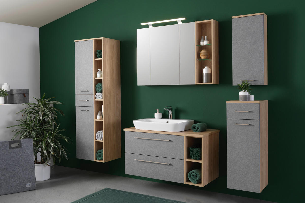 UNTERSCHRANK 32,7/88,4/35,3 cm   - Eichefarben/Grau, Basics, Holzwerkstoff/Metall (32,7/88,4/35,3cm) - Stylife