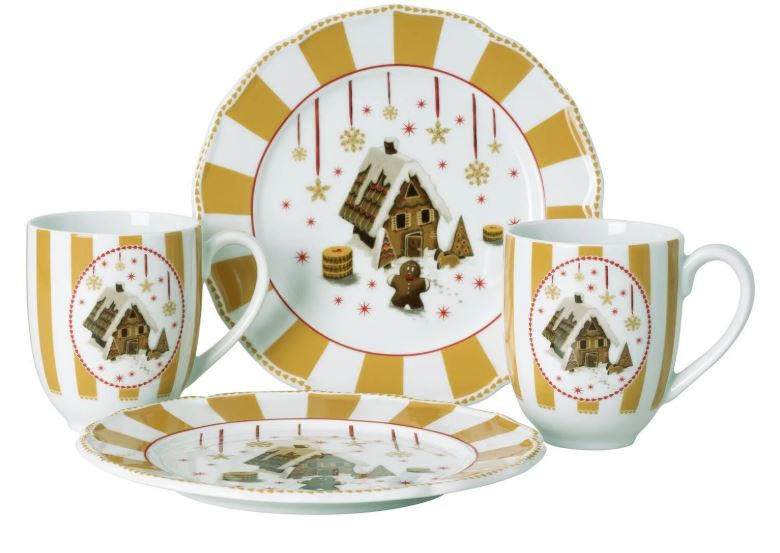 SET TANJURA   23.5/23.5/15.3 cm          CHRISTMAS LOVE   - žuta/bijela visoki sjaj, Basics, keramika (23.5/23.5/15.3cm) - Hutschenreuther