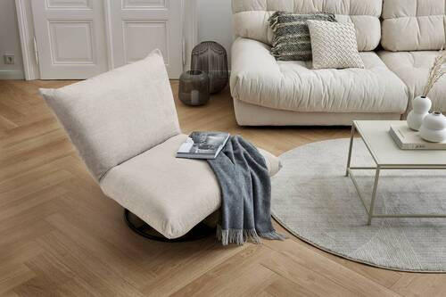 RELAXSESSEL in Textil Weiss - Weiss/Schwarz, Design, Textil/Metall (100/78/96cm) - Livetastic