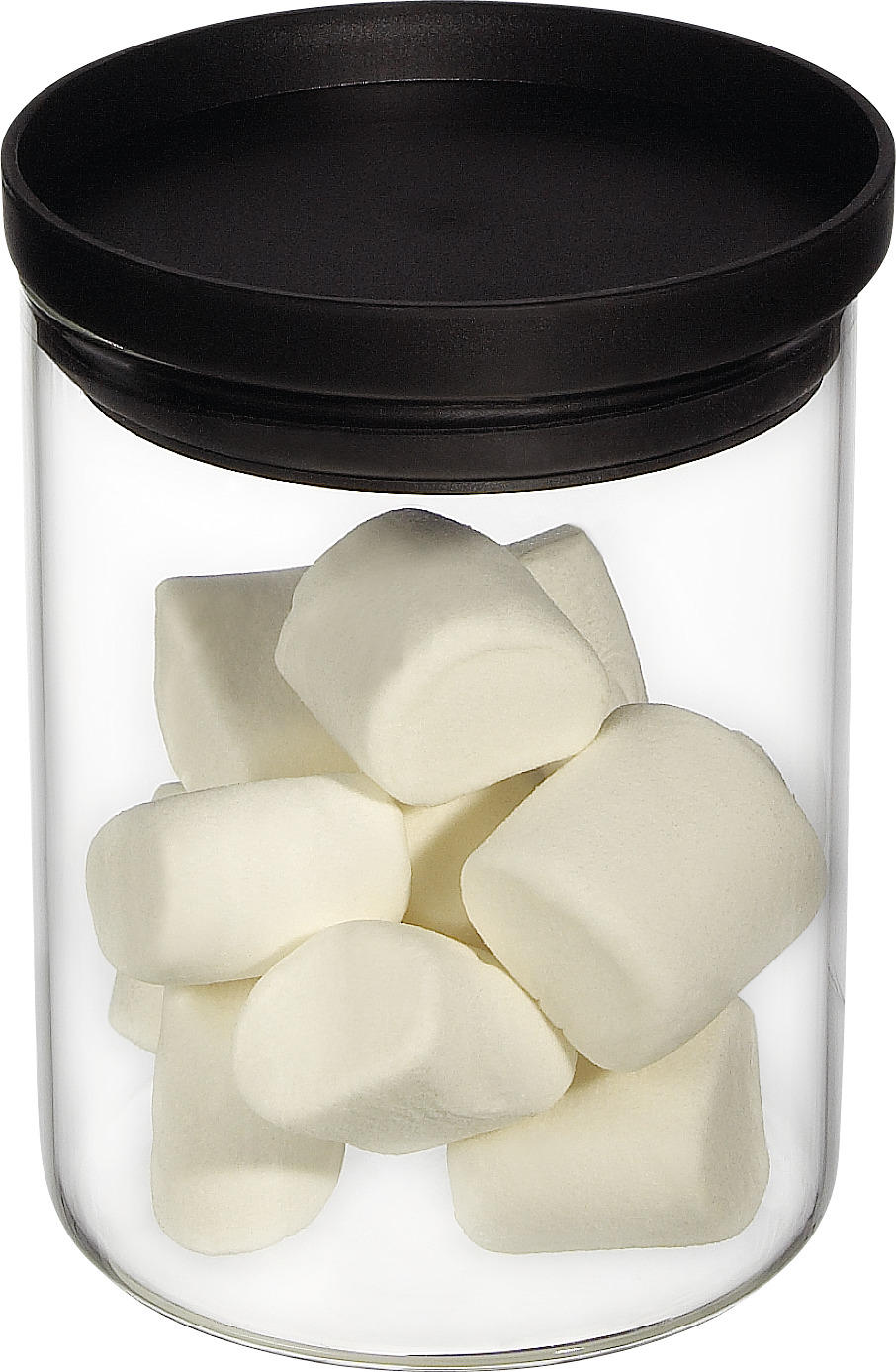FÖRVARINGSBURK 0,7 l  - klar/svart, Basics, glas/plast (9,5/12cm) - Homeware Profession.