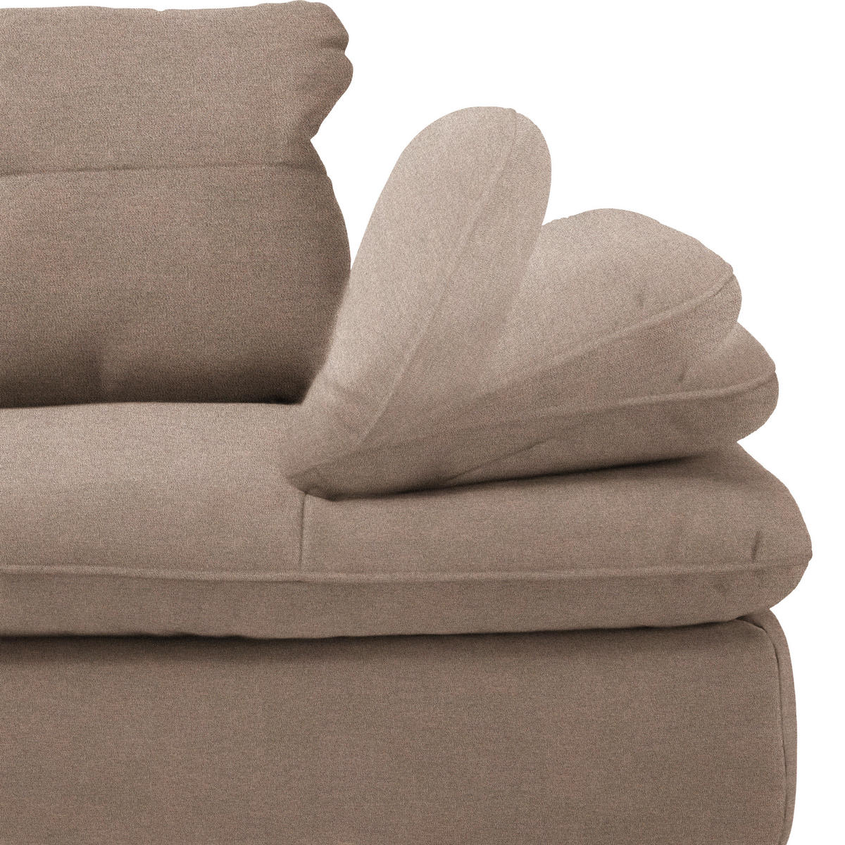 ECKSOFA in Flachgewebe Graubraun  271/344 cm  - Graubraun/Schwarz, Design, Textil/Metall (271/344cm) - Chilliano