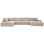 WOHNLANDSCHAFT in Cord Creme  - Creme/Schwarz, Design, Kunststoff/Textil (224/425/190cm) - Hom`in