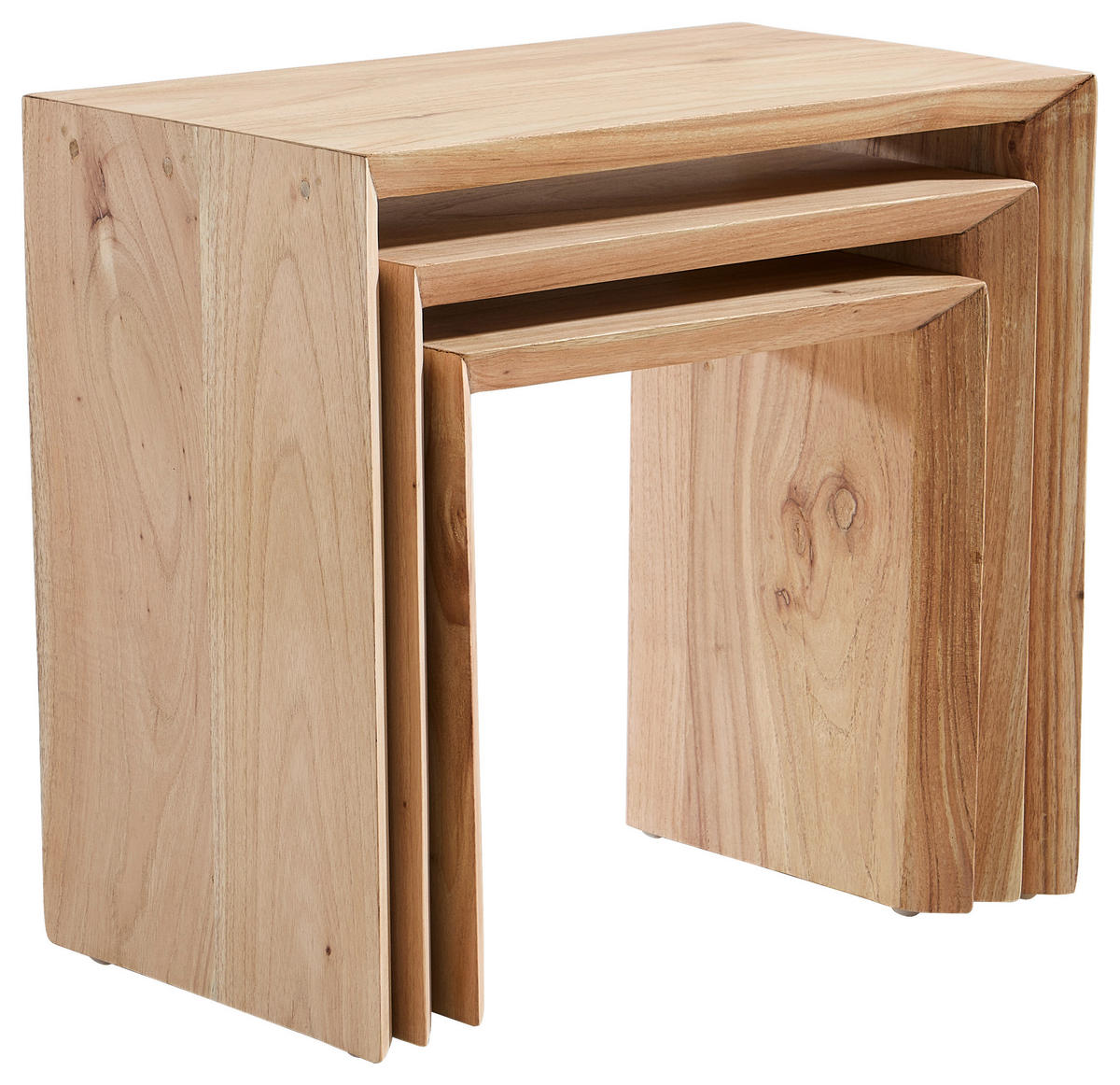 SATZTISCH Mindiholz vollmassiv quadratisch  - Naturfarben, Design, Holz (50/43/36/46/40/35/29/29/29cm) - Livetastic