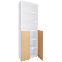 MAPPSKÅP - vit/bokfärgad, Design, trämaterial (70/220/39cm) - MID.YOU