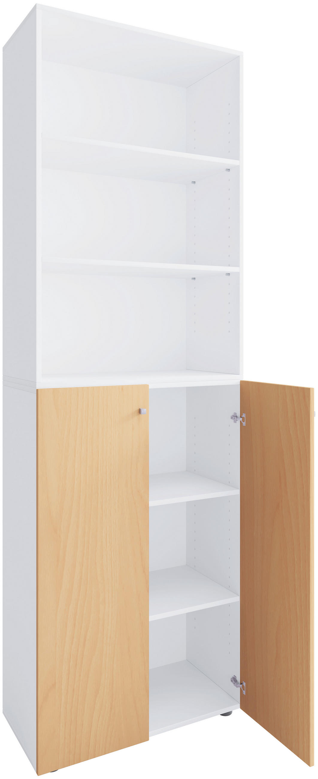 MAPPSKÅP - vit/bokfärgad, Design, trämaterial (70/220/39cm) - MID.YOU