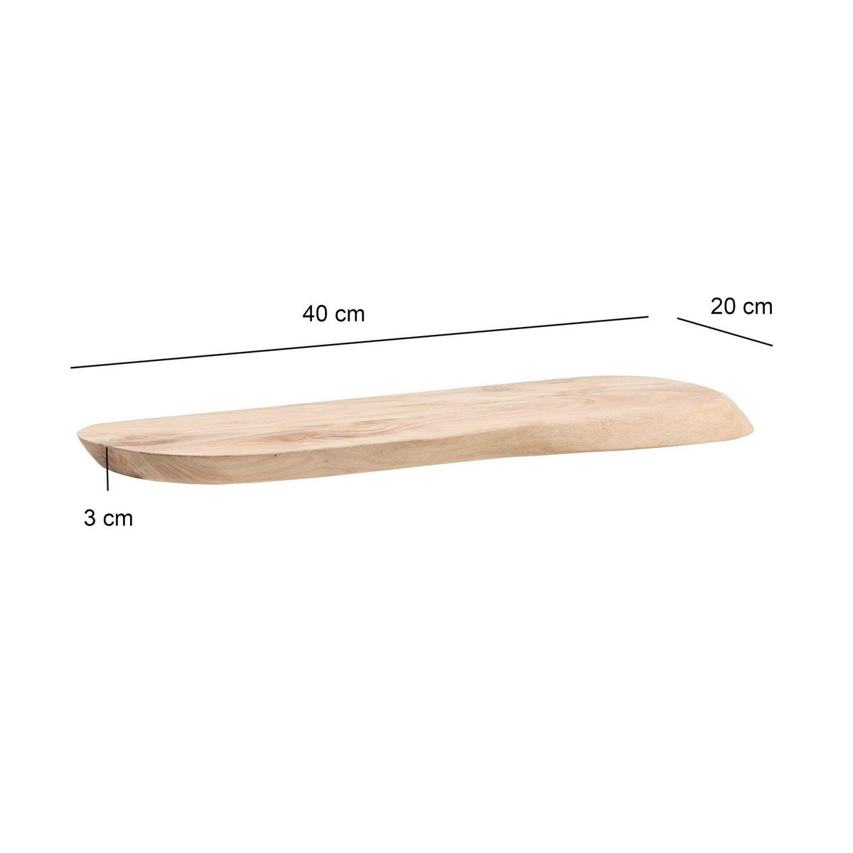 WANDBOARD40/3/20 cm Akaziefarben  - Akaziefarben, Design, Holz (40/3/20cm) - Livetastic