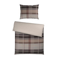 WENDEBETTWÄSCHE Satin 140/200 cm  - Taupe, KONVENTIONELL, Textil (140/200cm) - Novel