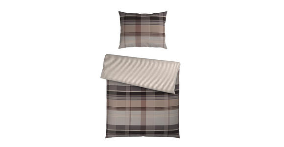 WENDEBETTWÄSCHE Satin 140/200 cm  - Taupe, KONVENTIONELL, Textil (140/200cm) - Novel