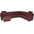 WOHNLANDSCHAFT - Bordeaux/Alufarben, KONVENTIONELL, Leder/Metall (173/342/272cm) - Valdera