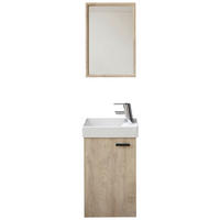 GÄSTEBAD 40 cm  - Eichefarben/Weiß, KONVENTIONELL, Holzwerkstoff (40cm) - home24