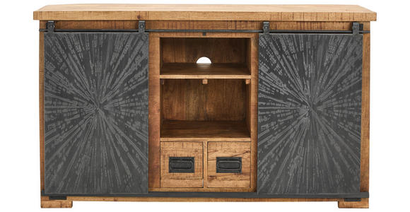 SIDEBOARD  in 145/85/40 cm  - Schwarz/Naturfarben, Design, Holz/Metall (145/85/40cm) - Ambia Home
