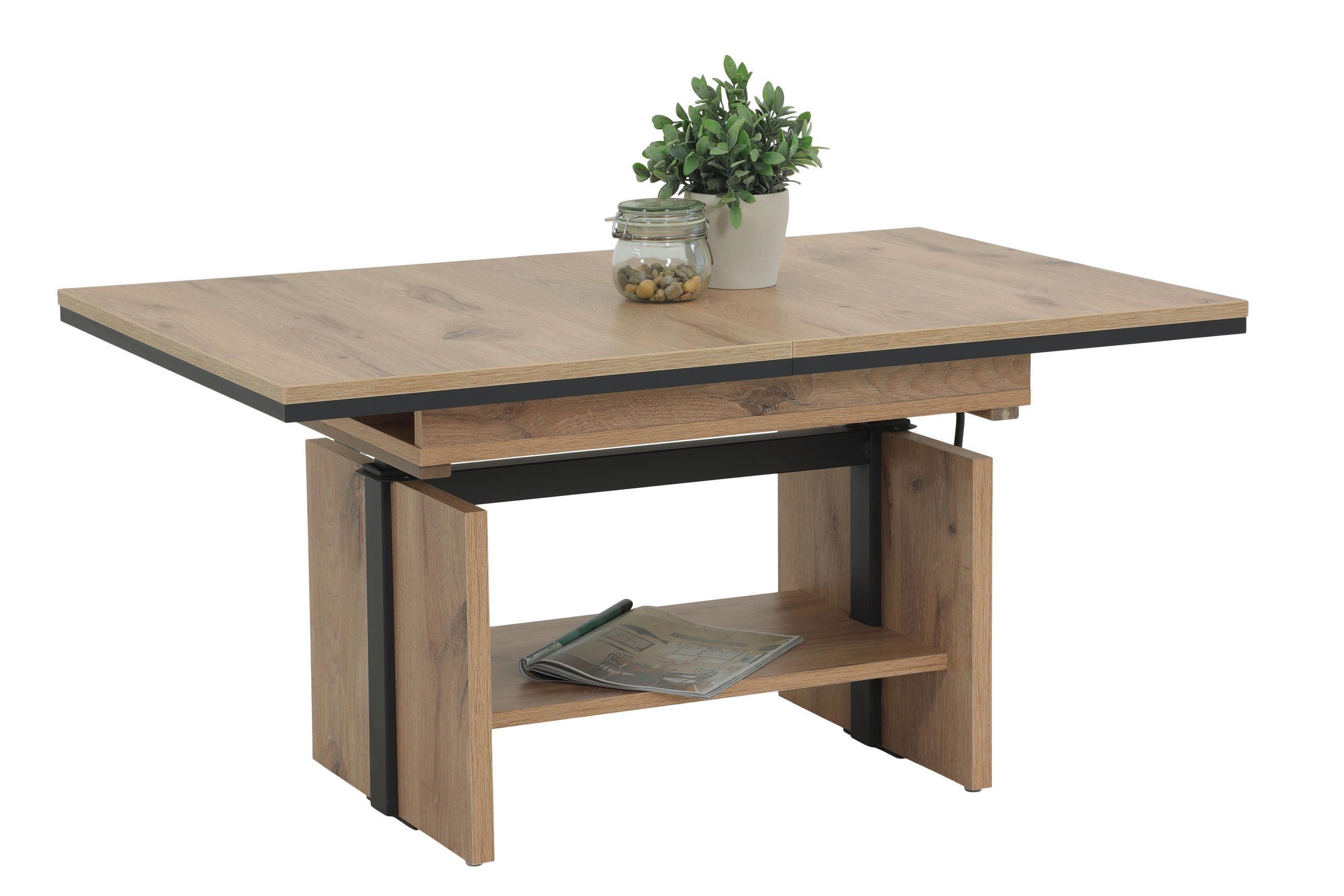 COUCHTISCHSET 110-150/70/53-72 cm Eichefarben  - Eichefarben, Design, Holzwerkstoff (110-150/70/53-72cm) - Livetastic