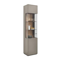 VITRINE Hellgrau  46,9/205,5/37,1 cm  - Hellgrau/Graphitfarben, Design, Glas/Holzwerkstoff (46,9/205,5/37,1cm) - Dieter Knoll