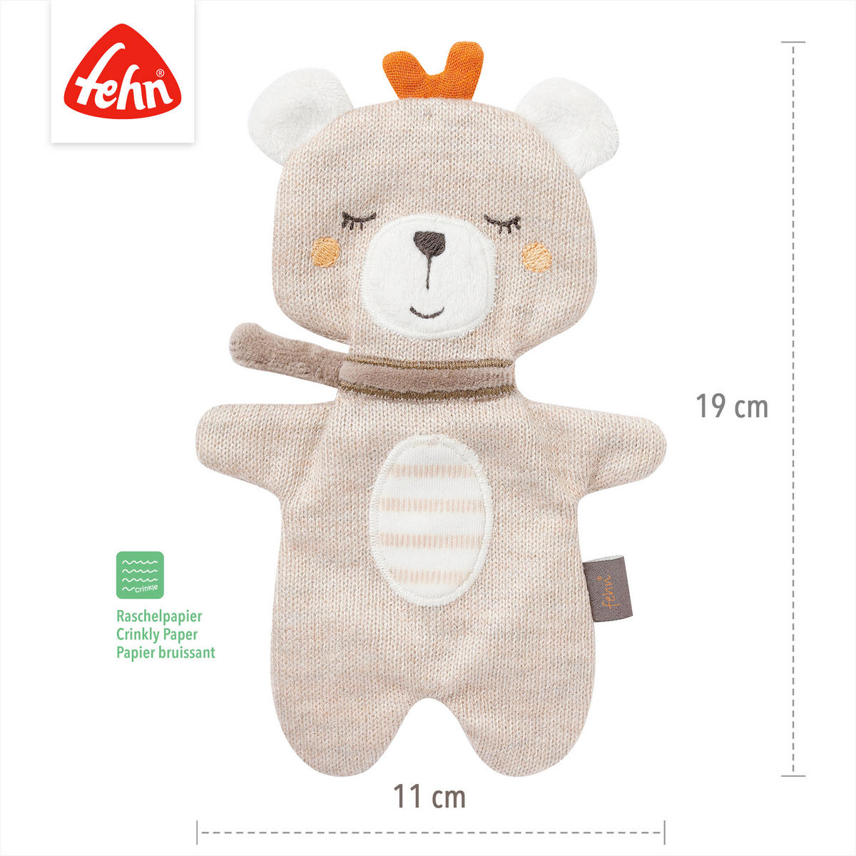KNISTERTUCH Classic Stars  - Hellbraun, Basics, Textil (18,5/10,5/0,4cm) - Fehn