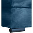 ECKSOFA  in Cord Blau  - Blau/Schwarz, KONVENTIONELL, Textil/Metall (258/168cm) - Carryhome