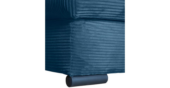 ECKSOFA  in Cord Blau  - Blau/Schwarz, KONVENTIONELL, Textil/Metall (258/168cm) - Carryhome