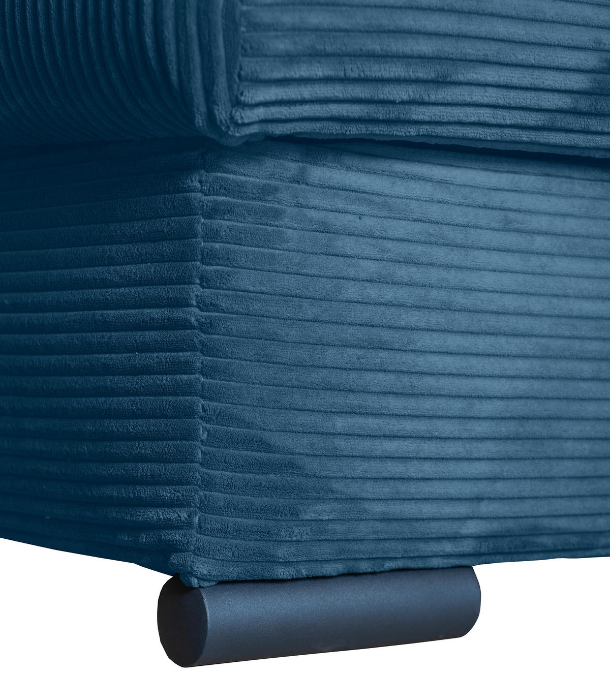 ECKSOFA in Cord Blau  - Blau/Schwarz, KONVENTIONELL, Textil/Metall (258/168cm) - Carryhome