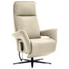 RELAXSESSEL in Leder Creme, Naturfarben  - Creme/Schwarz, Design, Leder/Metall (83/123/87cm) - Valdera