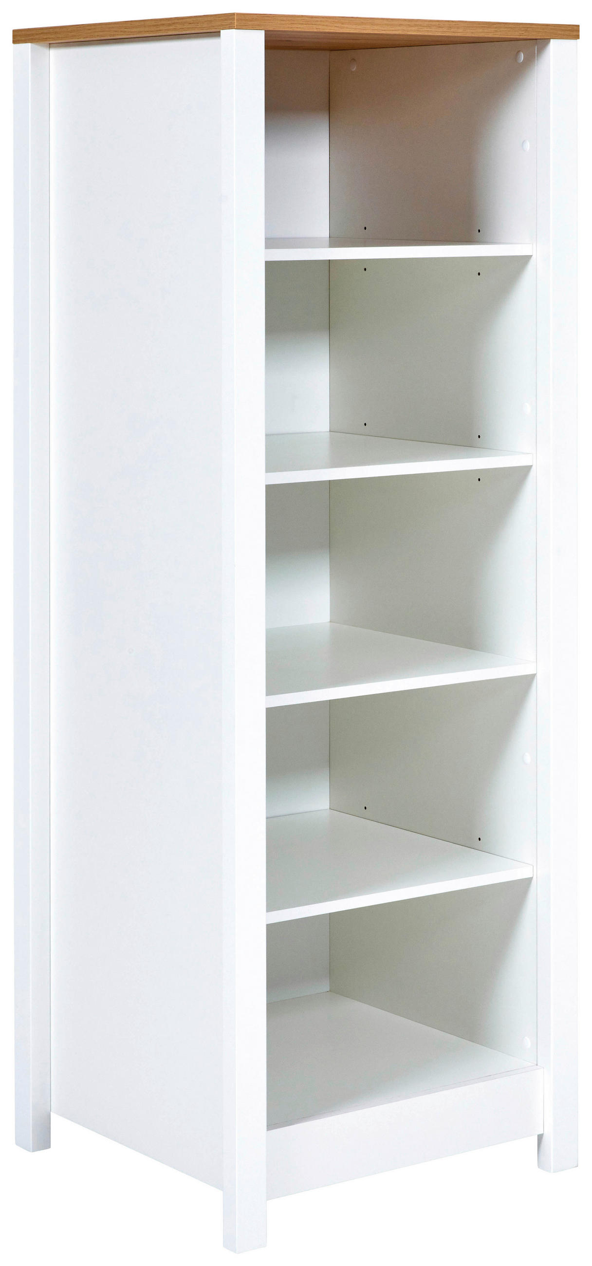 home24 Regal Sorba Eiche Artisan, Weiß 60x167x60 cm