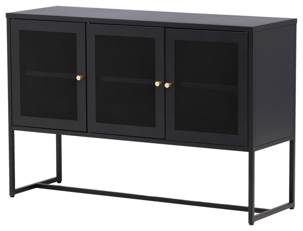 SIDEBOARD  in 120/80/40 cm  - Schwarz, Design, Metall (120/80/40cm) - Livetastic
