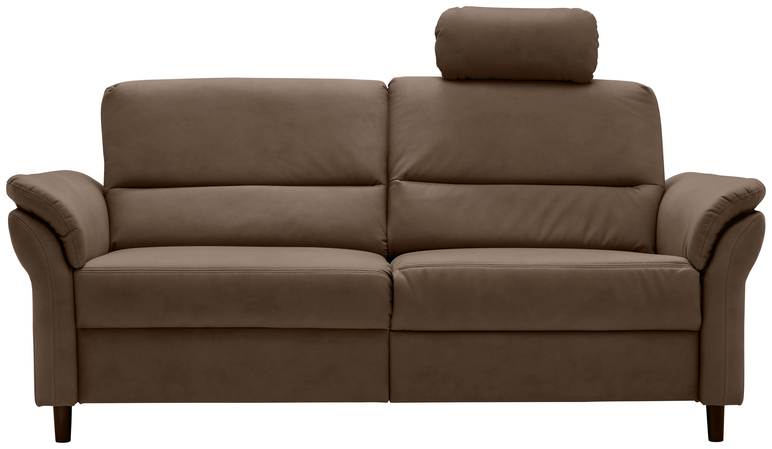 3-SITZER-SOFA in Lederlook Braun  - Schwarz/Braun, Modern, Holz/Textil (192/90/89cm) - Livetastic