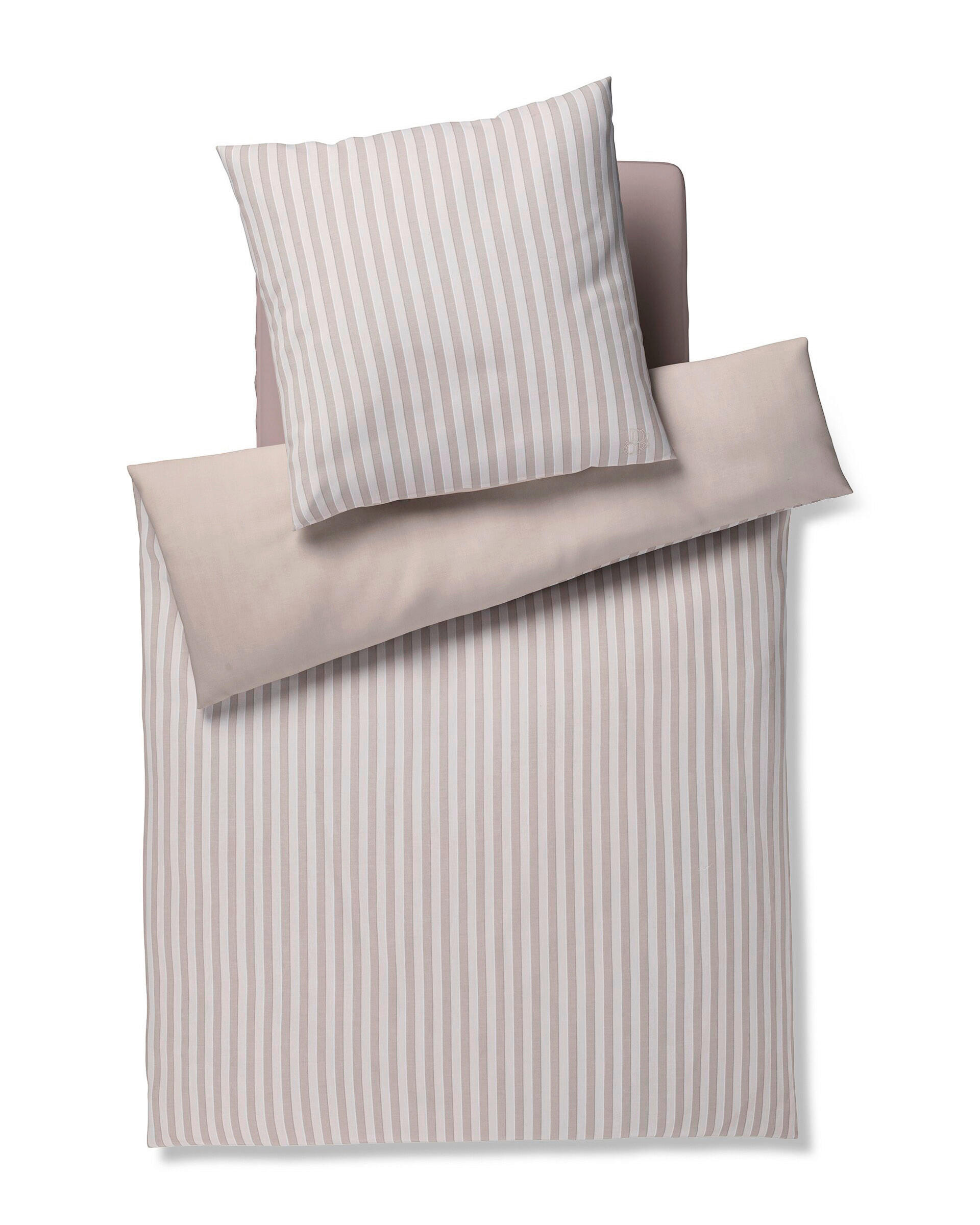 WENDEBETTWÄSCHE Soft Lines Flanell 155/220 cm  - Creme, Basics, Textil (155/220cm) - Joop!