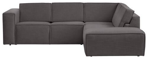 ECKSOFA in Struktur Dunkelgrau  - Dunkelgrau/Schwarz, Modern, Kunststoff/Textil (275/220cm) - Trendmanufaktur