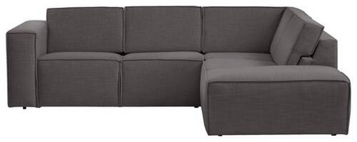 ECKSOFA in Struktur Dunkelgrau  - Dunkelgrau/Schwarz, Modern, Kunststoff/Textil (275/220cm) - Trendmanufaktur