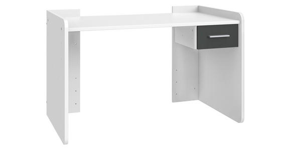 SCHREIBTISCH höhenverstellbar, Stauraum, seitenverkehrt montierbar  - Alufarben/Graphitfarben, KONVENTIONELL, Holzwerkstoff/Kunststoff (124/70/77cm) - Carryhome