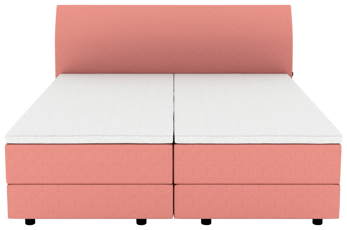 BOXSPRINGBETT 180/200 cm  in Koralle  - Koralle/Schwarz, KONVENTIONELL, Kunststoff/Textil (180/200cm) - Musterring