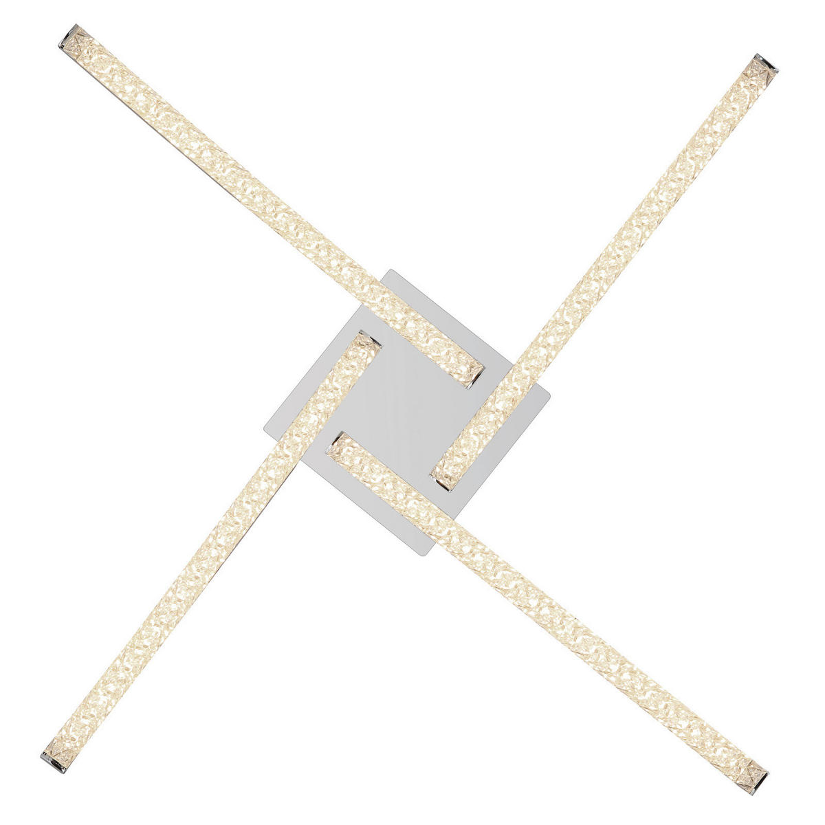 LED MENNYEZETI LÁMPA - krómszínű, Design, műanyag/fém (69/69/10.5cm)