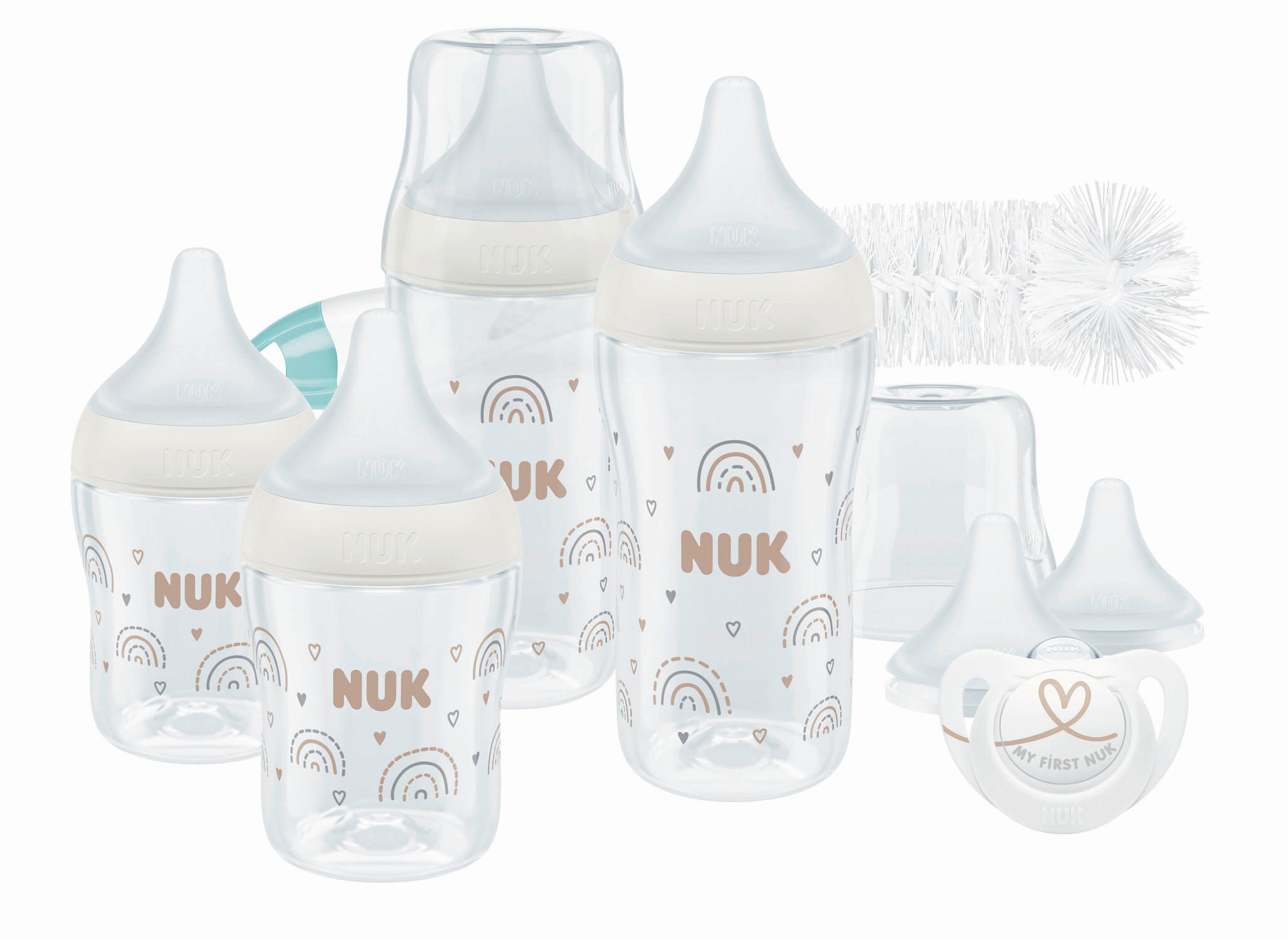 FLÄSCHCHENSET Perfect Match 8-teilig  - Transparent/Beige, Basics, Kunststoff (7,4/33,6/25,5cm) - NUK