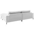 ECKSOFA  in Flachgewebe Creme  253/177 cm  - Creme/Schwarz, Design, Textil/Metall (253/177cm) - Dieter Knoll