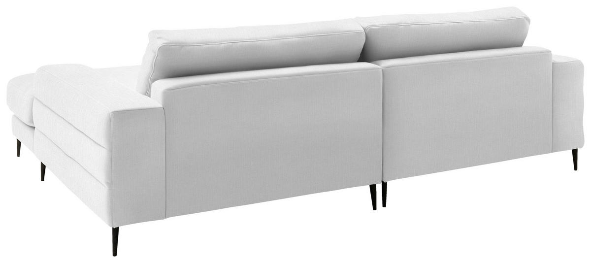 ECKSOFA in Flachgewebe Creme  - Creme/Schwarz, Design, Textil/Metall (253/177cm) - Dieter Knoll