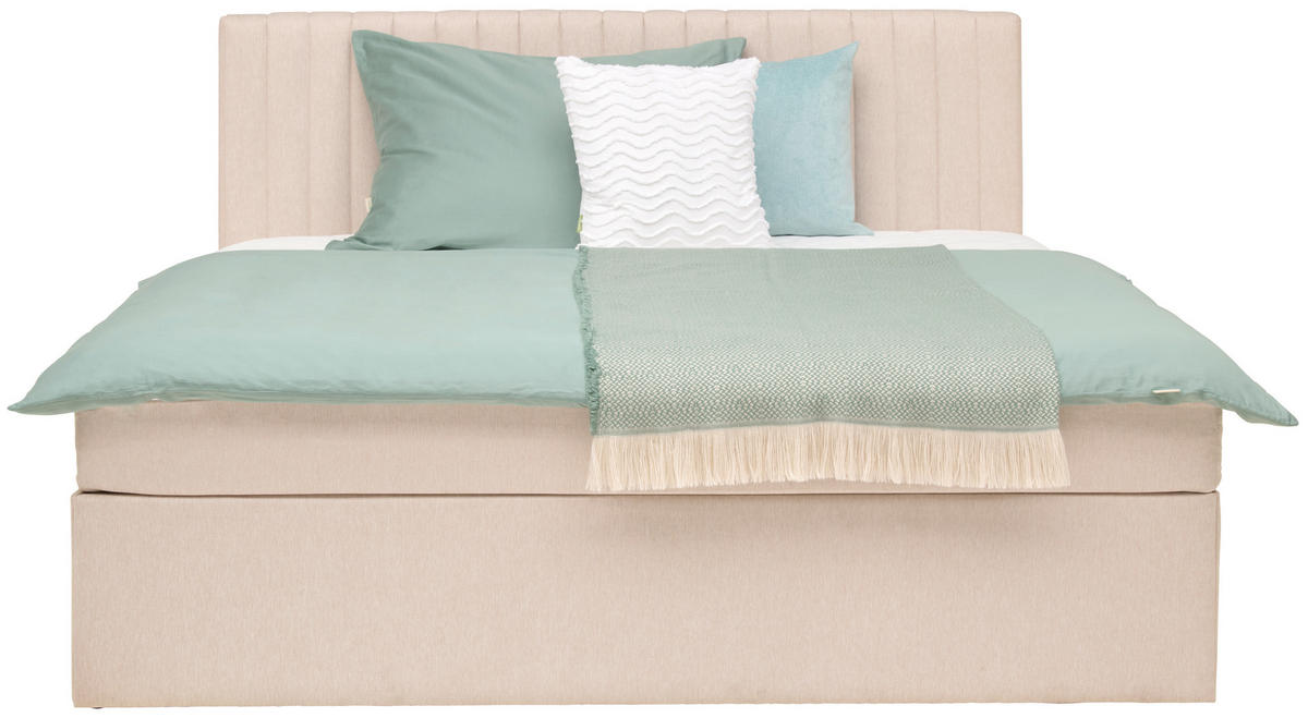 BOXBETT 160/200 cm  in Creme  - Creme, Modern, Holz/Textil (160/200cm) - MID.YOU