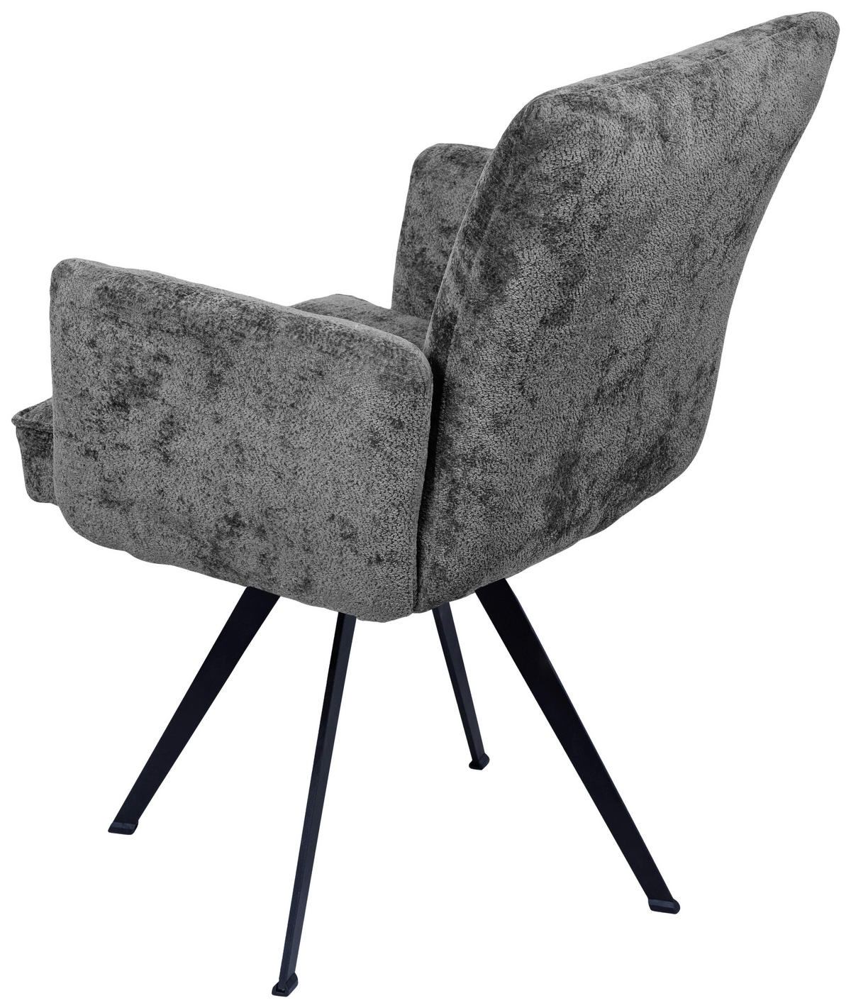 ARMLEHNSTUHL  in Eisen Teddystoff  - Dunkelgrau/Schwarz, Design, Textil/Metall (64/65/71cm) - Welnova