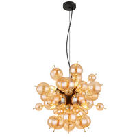 HÄNGELEUCHTE 55/120 cm    - Goldfarben/Schwarz, Design, Glas/Metall (55/120cm) - Globo