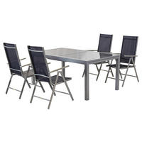 GARTENSET Aluminium  - Blau/Silberfarben, MODERN, Textil/Metall - Gardenson