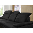 ECKSOFA in Echtleder Schwarz  - Schwarz, Design, Leder/Metall (193/332cm) - Dieter Knoll