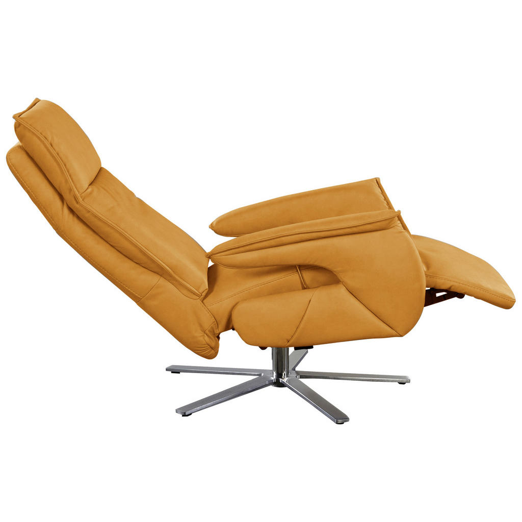 Thumbnail - Livetastic Relaxsessel, Currygelb, Leder, Echtleder, Nappaleder, 77x116x80 cm, Made in EU, Relaxfunktion, Wohnzimmer, Se...