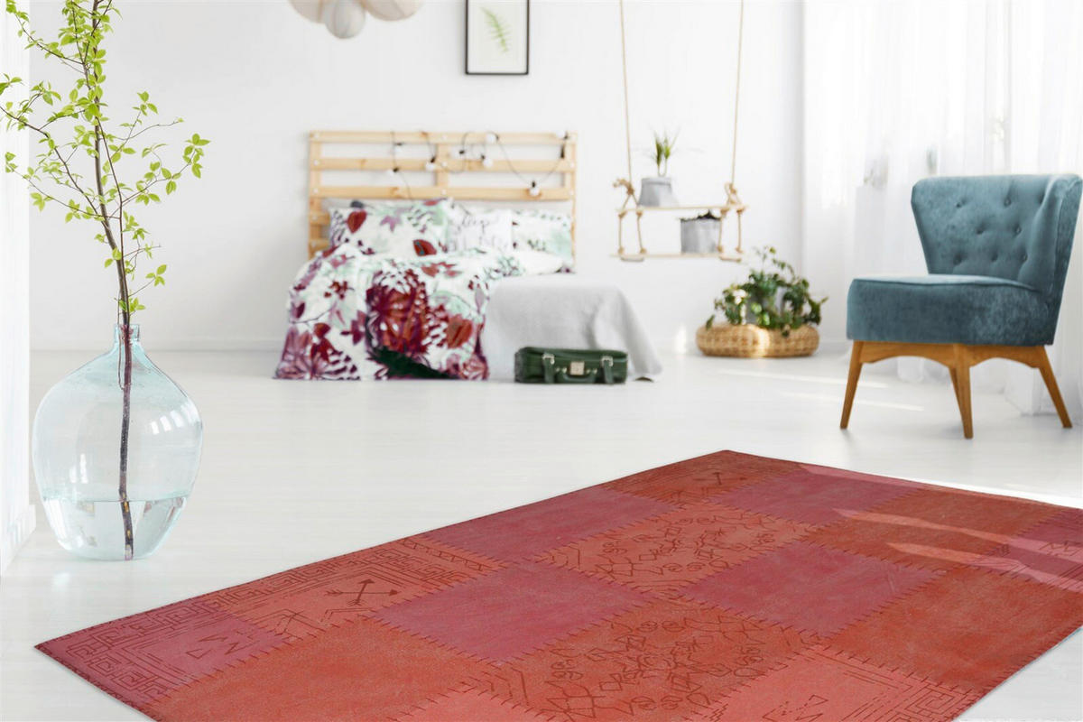 FLACHWEBETEPPICH  Wohnzimmer 120/170 cm Lyrical Multicolor, Rot rechteckig  - Rot/Multicolor, Basics, Textil (120/170cm) - Kayoom