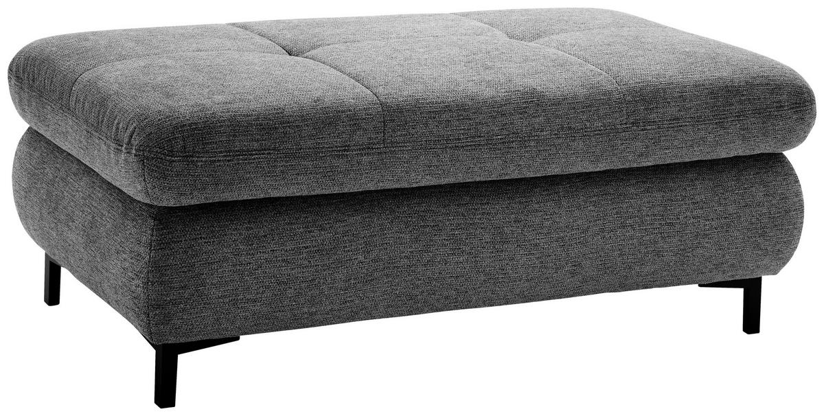 HOCKER Webstoff Anthrazit  - Anthrazit/Schwarz, KONVENTIONELL, Textil/Metall (129/49/64cm) - SetOne by Musterring
