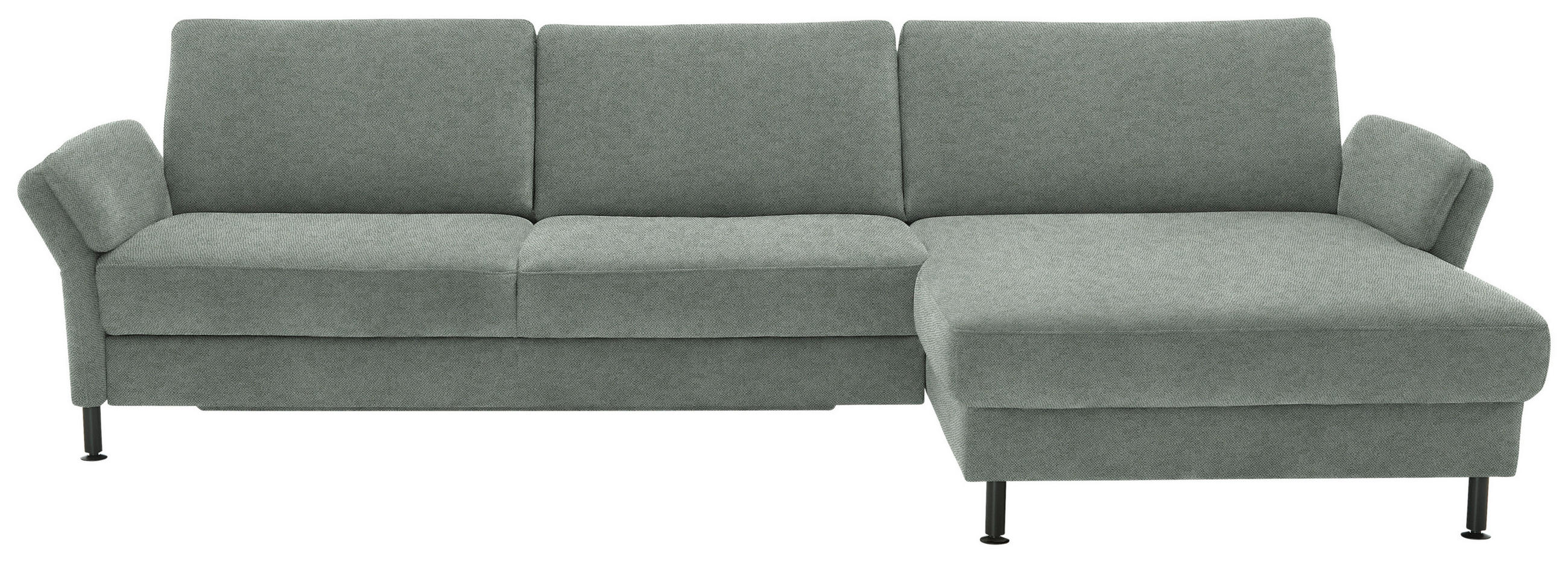 ECKSOFA  in Chenille, Flachgewebe Hellgrau  316/175 cm  - Hellgrau/Schwarz, Design, Textil/Metall (316/175cm) - Dieter Knoll