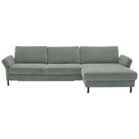 ECKSOFA  in Chenille, Flachgewebe Hellgrau  316/175 cm  - Hellgrau/Schwarz, Design, Textil/Metall (316/175cm) - Dieter Knoll