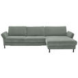 ECKSOFA  in Chenille, Flachgewebe Hellgrau Rücken echt  316/175 cm  - Hellgrau/Schwarz, Design, Textil/Metall (316/175cm) - Dieter Knoll