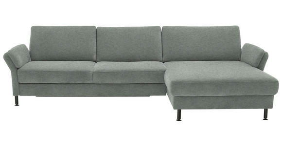 ECKSOFA  in Chenille, Flachgewebe Hellgrau Rücken echt  316/175 cm  - Hellgrau/Schwarz, Design, Textil/Metall (316/175cm) - Dieter Knoll