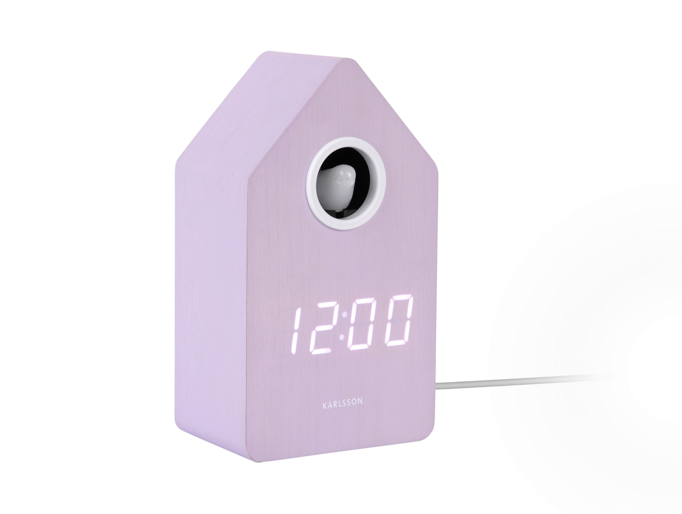 WECKER  Mauve  - Mauve, Basics, Holzwerkstoff (6/9/15.5cm) - Karlsson